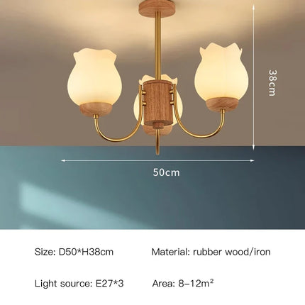 Lustre en bois avec éclairage LED pour chambre d’enfant moderne — LZ4XJ9