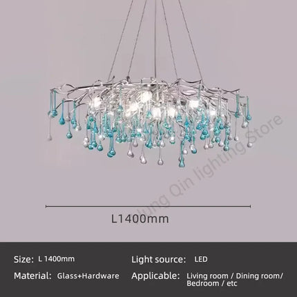 Lustre LED bicolore en verre style postmoderne — LZ4X9Q2