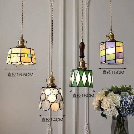 Lustre suspension en verre fait main style Tiffany pour intérieur — LZ4X9P
