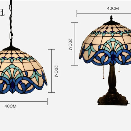Suspension en verre fait main style nordique motif paon — LZ4X9T2