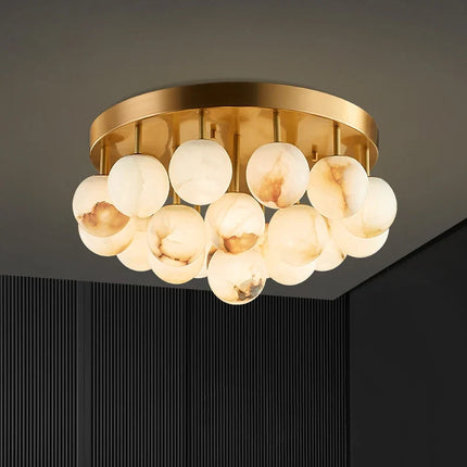 Lustre à bulles en marbre noir et or pour intérieur moderne — LZ4X9T