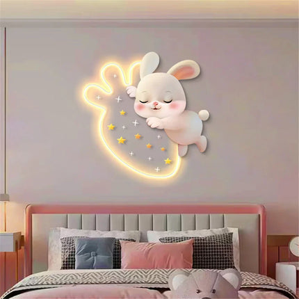 Applique murale décorative lapin aux fraises pour chambre d’enfant — LZ4X9T2