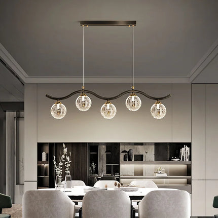 Suspension intérieure en verre et métal au design moderne — LZ4X9P