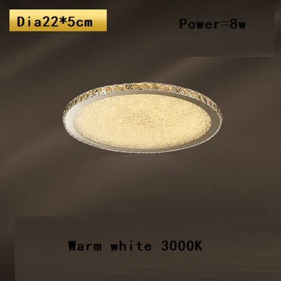 Plafonnier LED rond en cristal K9 au design nordique chaleureux — LZ4X9T