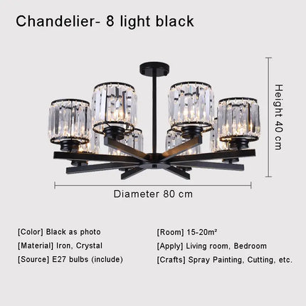 Lustre en cristal pour éclairage intérieur moderne et élégant — LZ4D9X