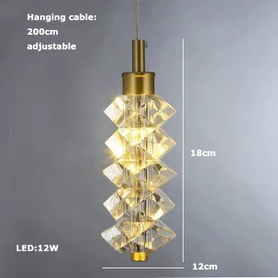 Suspension Art Déco en cristal pour intérieur moderne élégant — LZ4B7Q2