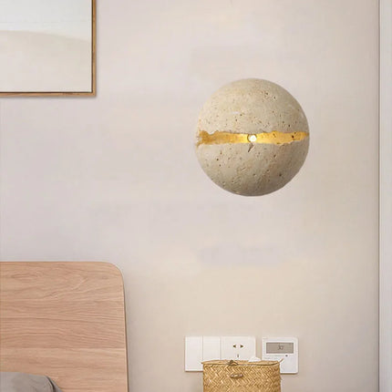 Applique murale ronde en pierre pour hôtel, bureau et boutique — LZ4X9Q2