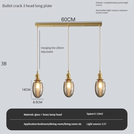 Lustre vintage Edison avec abat-jour en verre cristal pour bar loft — LZ4X9T2