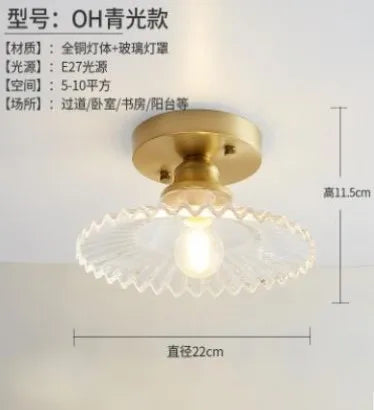 Plafonnier LED vintage en verre style nordique pour intérieur moderne — LZ4Q9T1