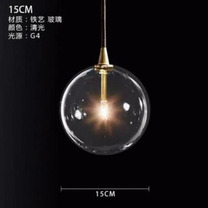 Lustre suspension en verre transparent style nordique pour intérieur — LZ4Q9T2