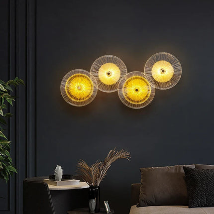 Applique murale ronde moderne en cristal avec éclairage LED intégré — LZ4X9P