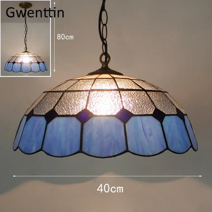 Suspension en verre teinté style Tiffany pour décoration intérieure — LZQ7M2
