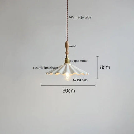 Suspension design papillon en céramique et bois — LZ4X9B