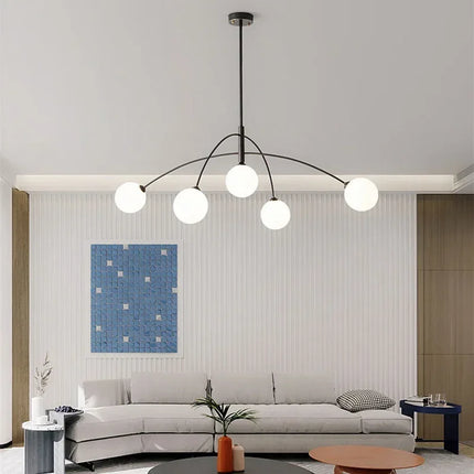 Suspension moderne en verre lait magique forme haricot — LZ4X9P2