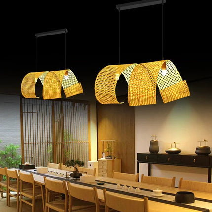 Lustre suspension en bambou style japonais pour déco zen asiatique — LZ4X9T2