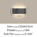 Noir L32x8cm 10W / Blanc froid (5 500-7 000 K).