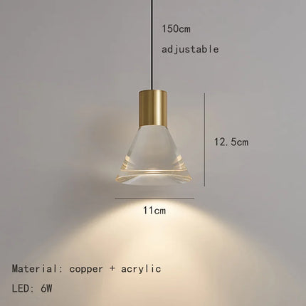 Suspension en acrylique transparent avec cordon naturel réglable — LZ4X9T