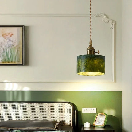 Suspension en jade naturel style rétro français pour intérieur élégant — LZ4X9P2Q