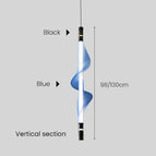 Noir bleu V / L98cm / Lumière chaude