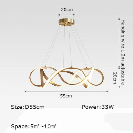 Lustre suspension LED au style moderne nord-européen — LZ4X9T2