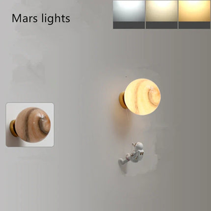 Applique murale lune et astronaute en cuivre pour garçon — LZ4X9T