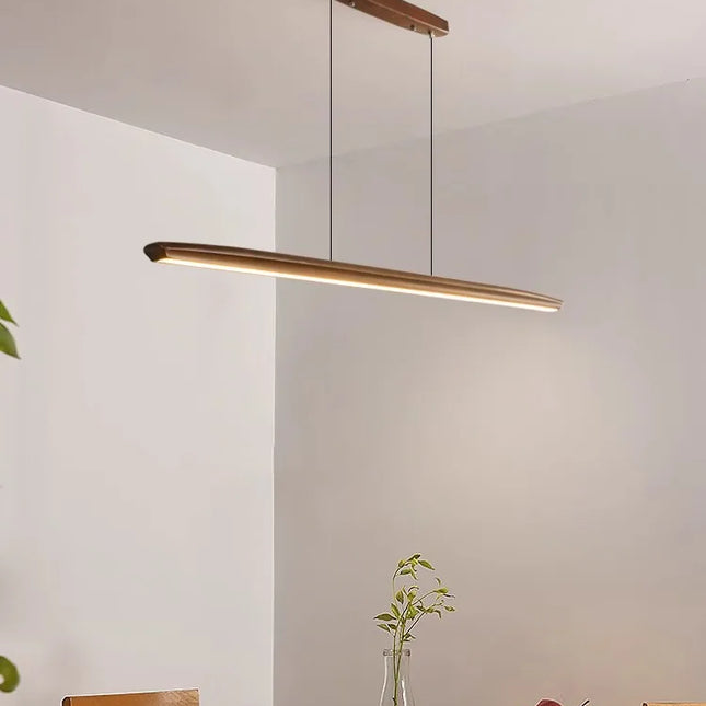 Suspension LED moderne en bois massif allongé — LZ4X9P2