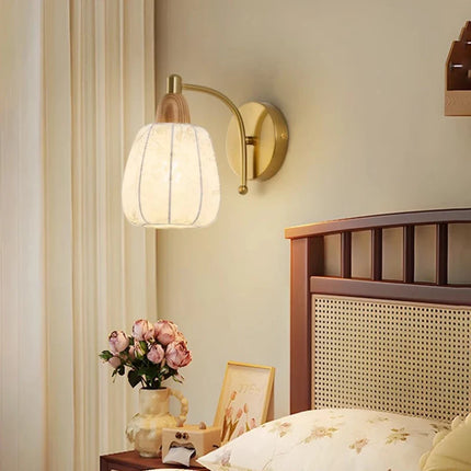 Applique murale médiévale en tissu imprimé et bois massif — LZ4X9Q2