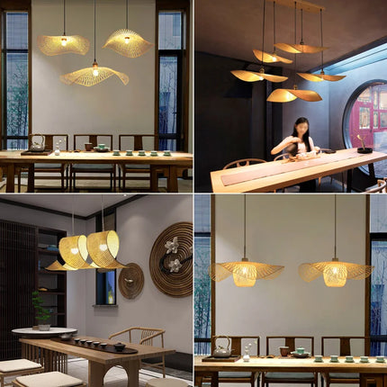 Lustre suspension en bambou style japonais pour décoration zen — LZ4X7Q9