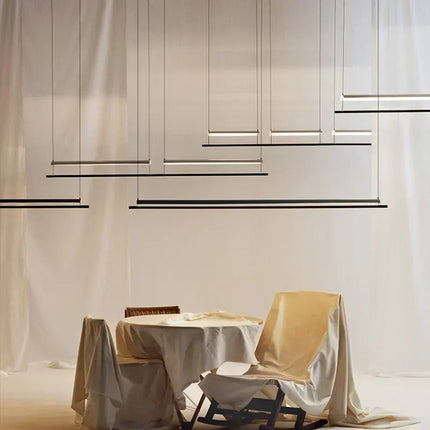 Lustre suspension moderne nordique design long et épuré — LZ4F7XQ