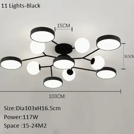 lustre led créatif pour éclairage intérieur moderne