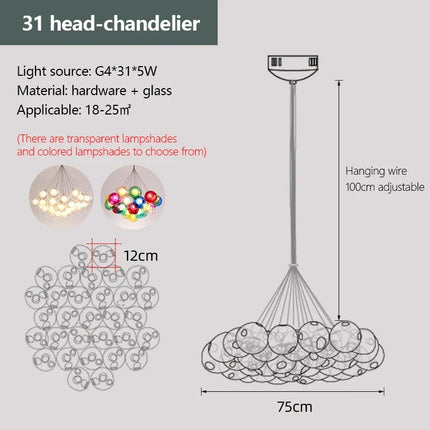 Lustre LED en verre à bulles pour magasins — LZ7XQ2