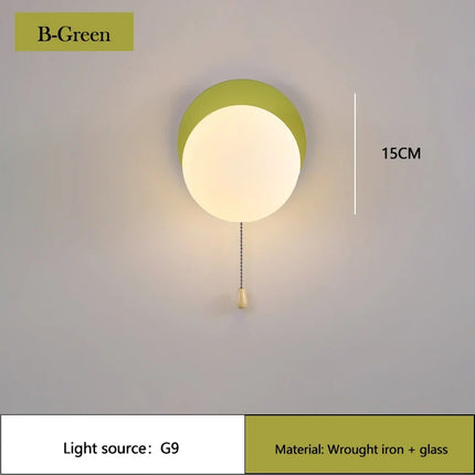 Applique murale LED moderne en verre avec interrupteur pour chambre d'enfant — LZ4X9T2