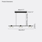 3 lumières L90cm 36W / Intensité variable avec télécommande