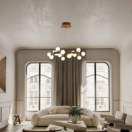Lustre intérieur style wabi-sabi en bois artificiel — LZ4X9P2Q