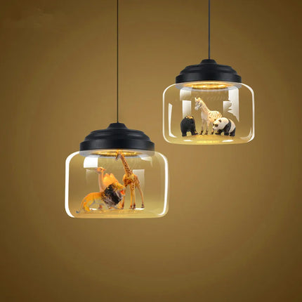 Suspension en verre à motifs animaux style dessin animé pour intérieur — LZ4X9B