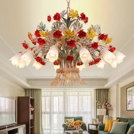 Lustre suspension en verre style rétro américain pour intérieur élégant — LZ4X9M
