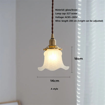 Lustre suspension en verre style nordique rétro pour intérieur — LZ7XQ2
