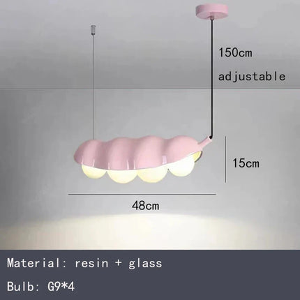Lustre en verre à pois avec éclairage en résine créative — LZ4X9J