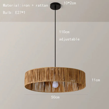 Suspension en rotin style Asie du Sud-Est avec cordon ajustable — LZ4X9TQ