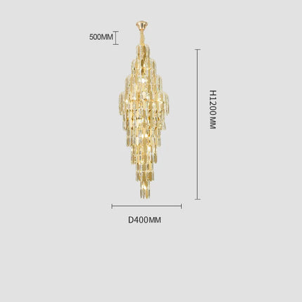 Lustre en cristal pour escalier et hall d’hôtel — LZ4X9T2