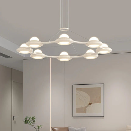Lustre suspension moderne minimaliste à trois têtes crème — LZ4X9Q2