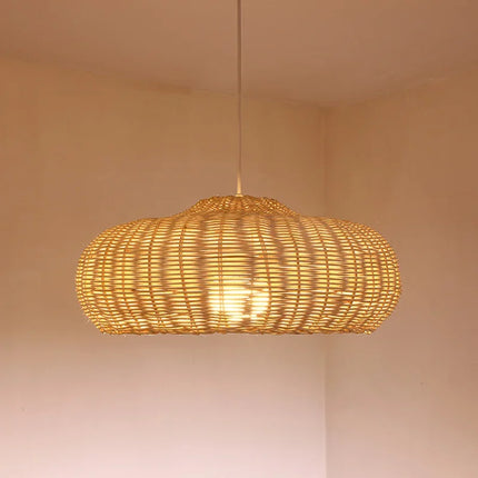 Suspension vintage en rotin fait main style chinois pour café et restaurant — LZ4X9M