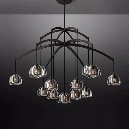 Lustre rétro américain en laiton et cristal pour éclairage élégant — LZ4N7Q2M