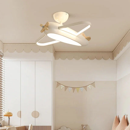 Plafonnier en bois avion style dessin animé pour chambre enfant — LZ4X9P