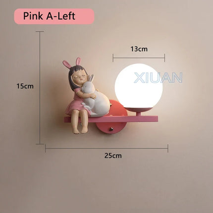 Applique murale enfant avec motifs princesse, cheval et lapin — LZ7XQ2