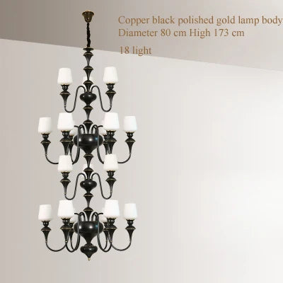 Lustre en cuivre avec abat-jour en verre moderne et élégant — LZ4X9P