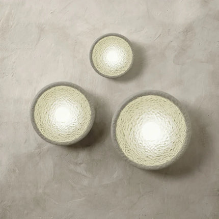 Applique murale LED vintage en résine et verre style wabi sabi — LZ4X9P2Q