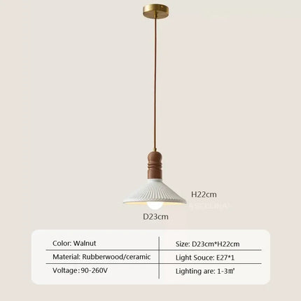Lustre suspension nordique en bois massif pour intérieur — LZ4X9P