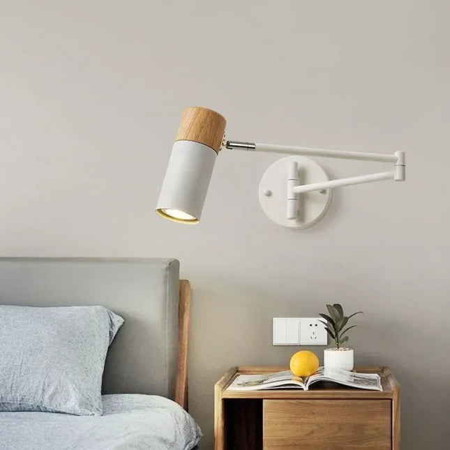 lampe oscillante télescopique bois décor intérieur lustre