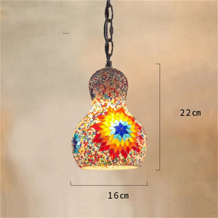 Lustre suspension en mosaïque turque colorée style art déco romantique — LZ4X9P2